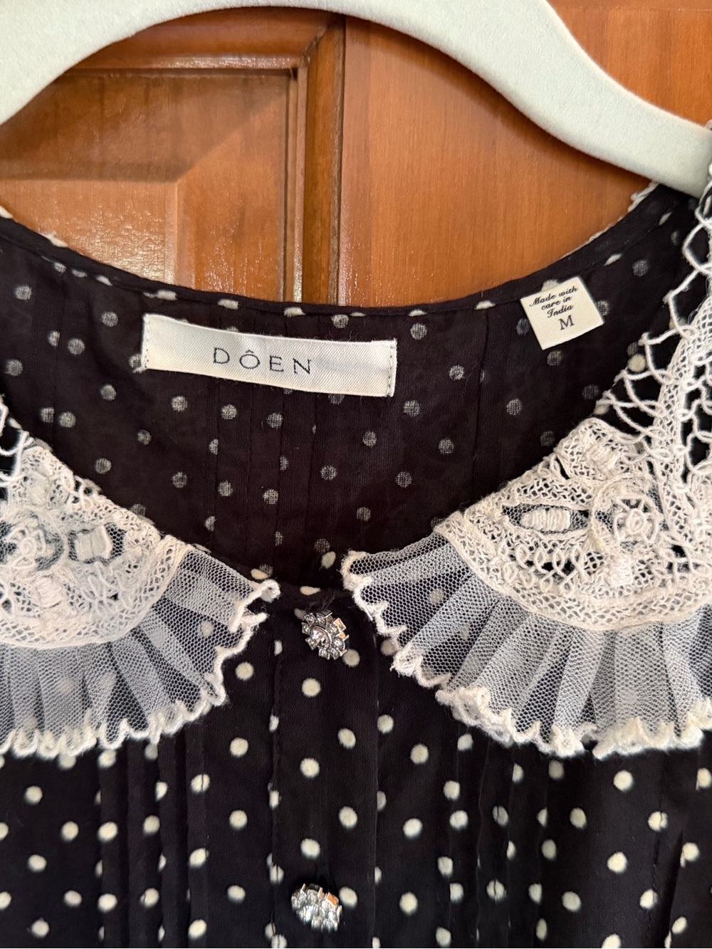 DOEN -Noir Dot- Oleta Top M - Picture 6 of 8